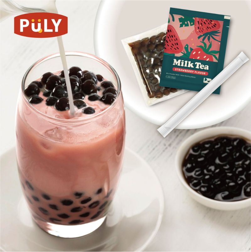 Sweet Strawberry Boba Milk Tea 1