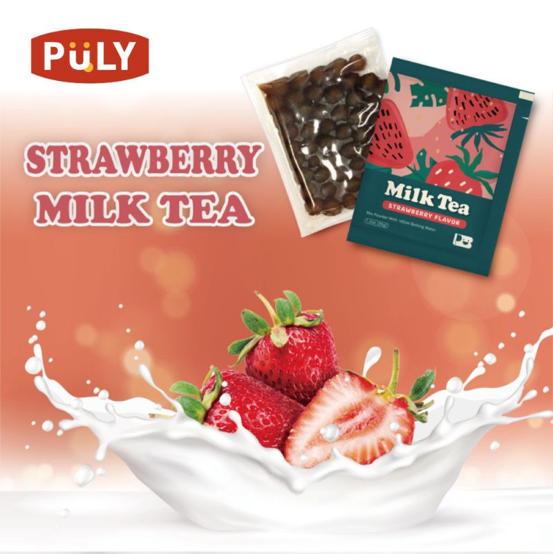 Sweet Strawberry Boba Milk Tea 2